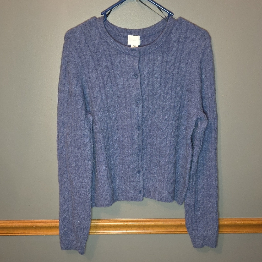 H&M Blue Cable Knit Cardigan